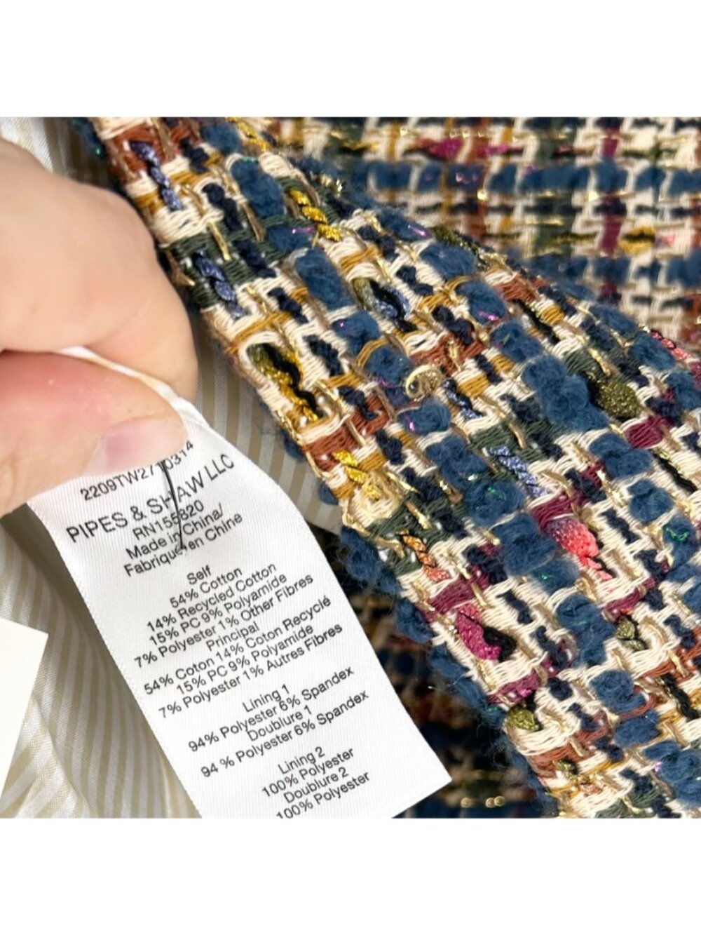 NWT Veronica Beard Lars Jacket in Camel/Blue Multi - Picture 9 of 13